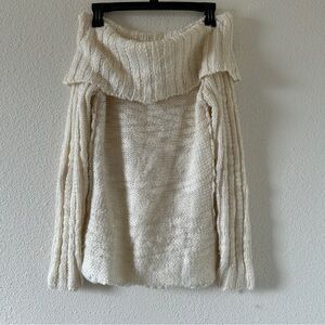 VTG Glimmer Off Shoulder Y2K Gilmore Cozy Knit Sweater Women’s Medium Ivory